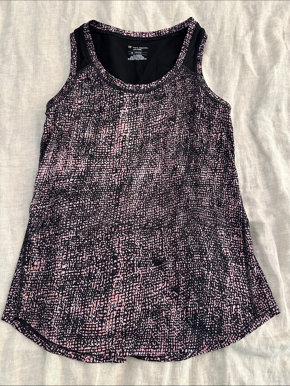 tek gear Pink and Black Abstract Print Tank Top